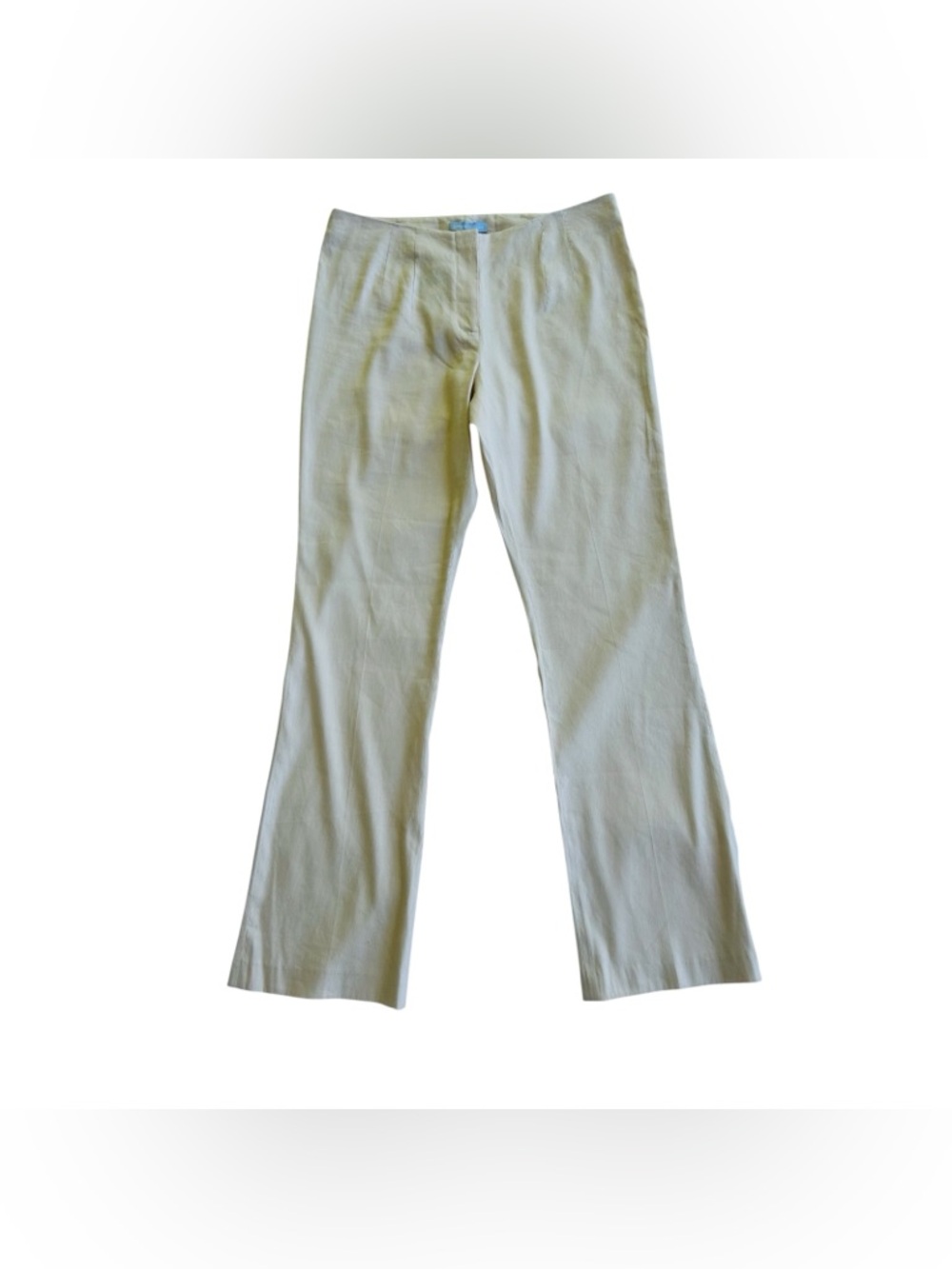 ANTONIO MELANI Kendall Beige Linen Blend Flare Leg Slacks Pants Sz 12 Large NWT - Picture 3 of 12